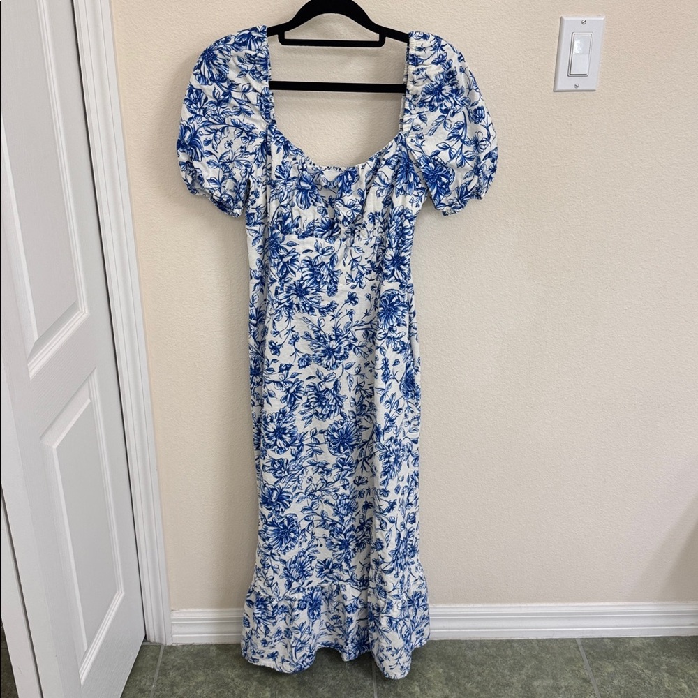 Floral Puff Sleeve Maxi Dress